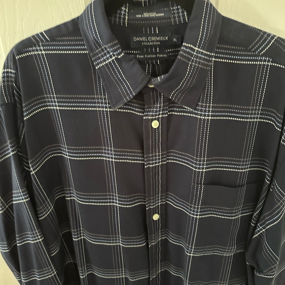 Daniel Cremieux Men's Navy Plaid Shirt